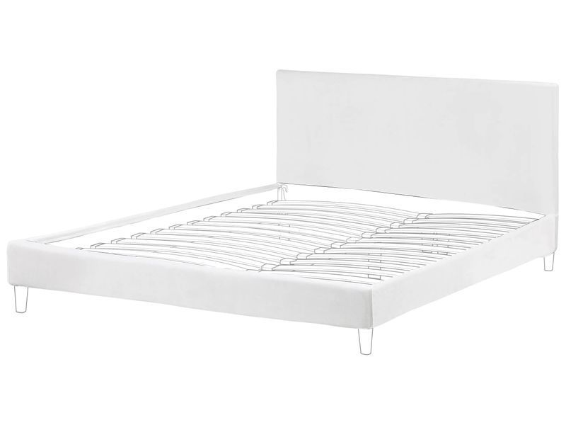 Чохол для каркаса ліжка оксамитовий FITOU 180 x 200 см білий 304750-214051 фото